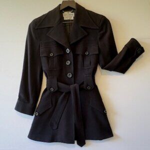 DOLCE & GABBANA Bergdorf Goodman Jacket w/ Tie Belt Wool Black Vintage SZ IT38